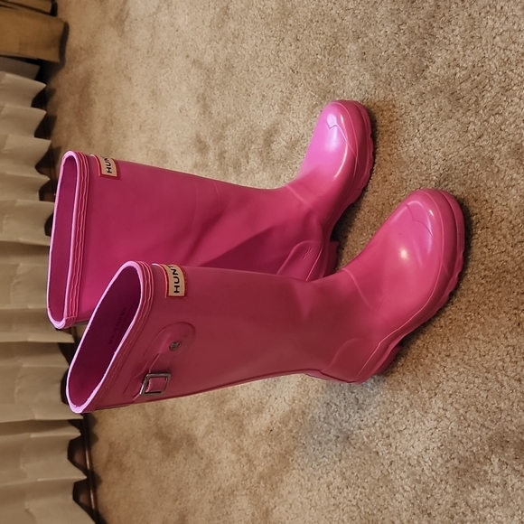 Hunter Original Kids Tall Gloss Rain Boots - Picture 1 of 16